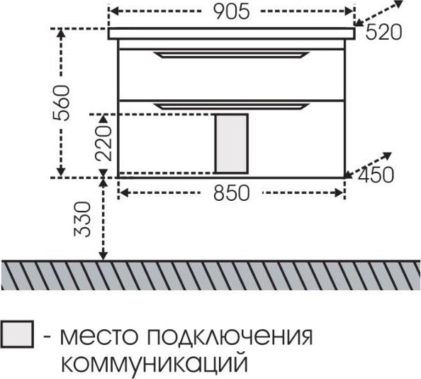 Тумба под раковину СанТа Марсель 225010л 85 см белый