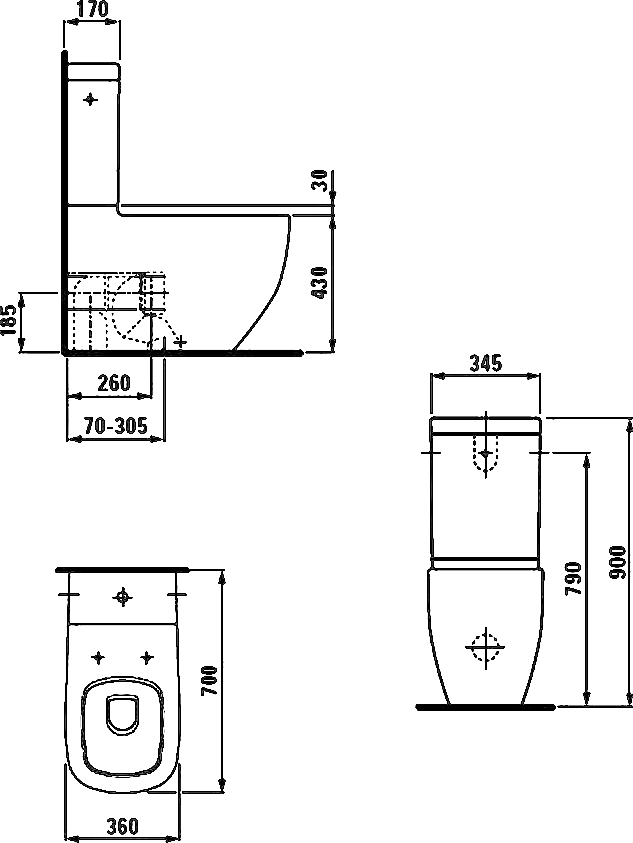 Унитаз-компакт Laufen Palomba 2480.6.000.000.1 с бачком 8.2880.3.000.291.1