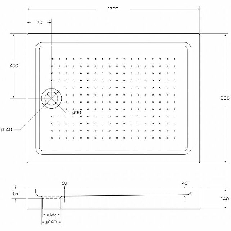 Акриловый поддон BelBagno TRAY-BB-AH-120/90-15-W 120x90 см, белый