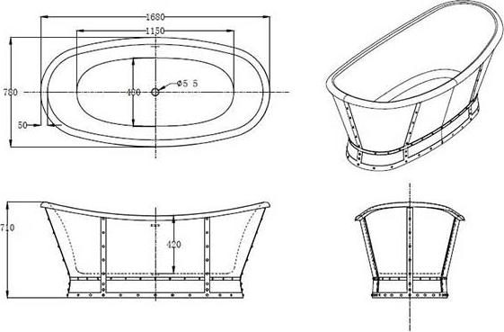 Акриловая ванна BelBagno 168х78 BB33 белый глянец