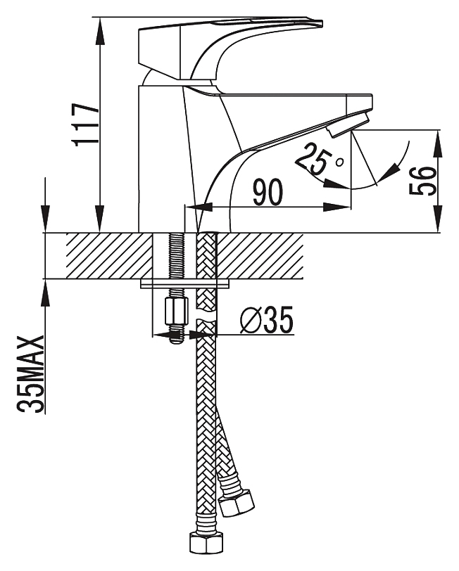 Смеситель Milardo Solomon SOLSB00M01 для раковины