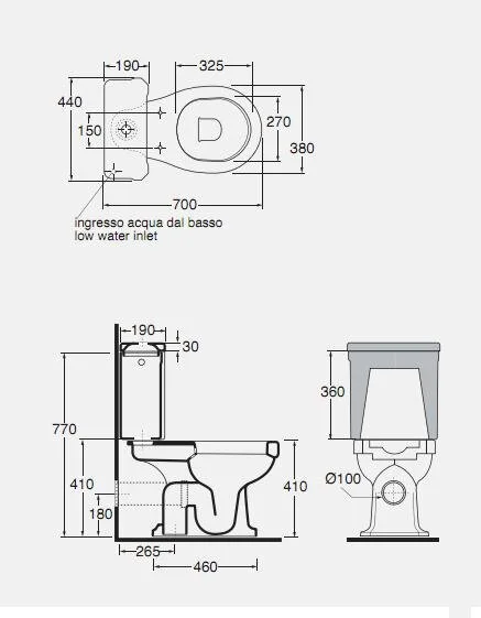 Напольный унитаз Azzurra Giunone GIU100/MBP bi