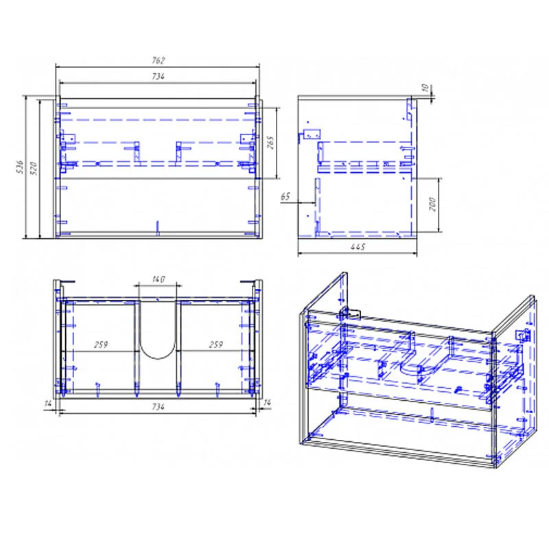 Тумба под раковину Cersanit Louna SP-SZ-LOU-CO80/Wh белый