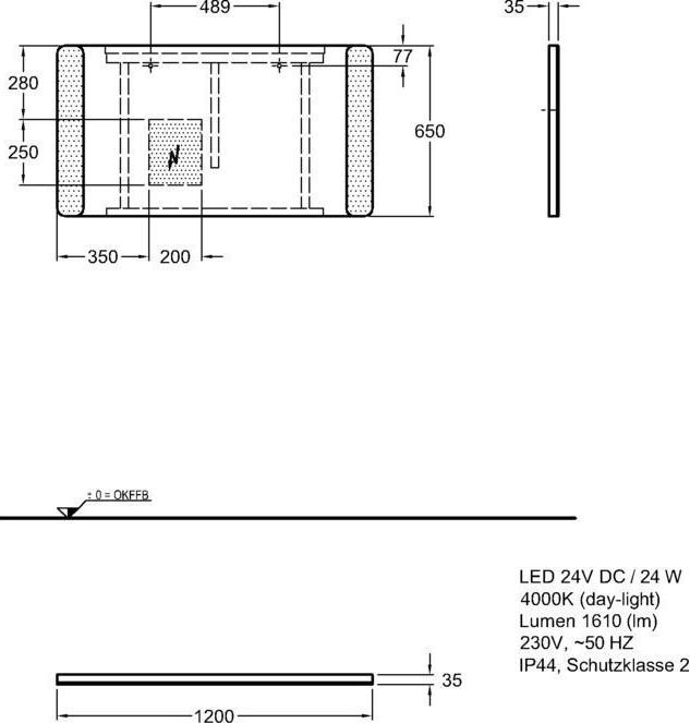 Зеркало с подсветкой 120 см Geberit It! 819220000