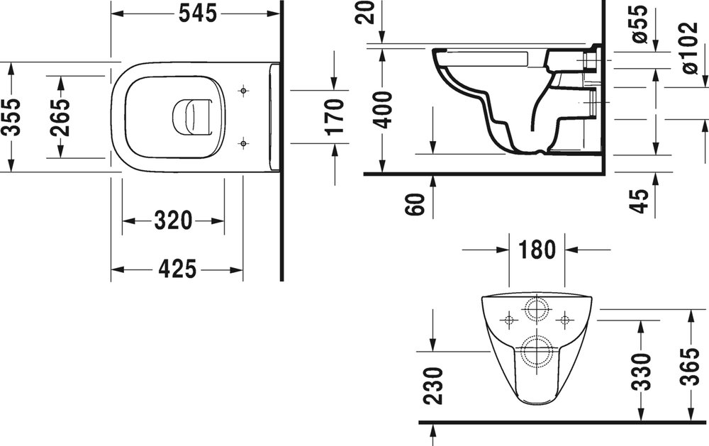 Унитаз Duravit D-Code 45700900A1 подвесной с сиденьем Микролифт