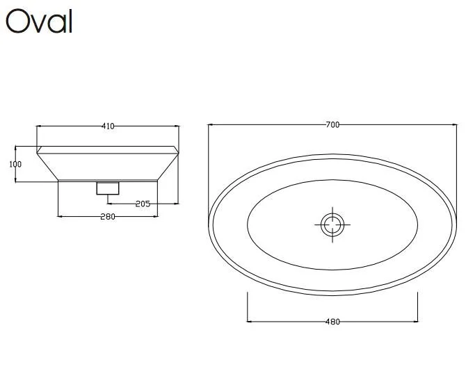 Раковина накладная ArtCeram Oval OVL001 0100 белый