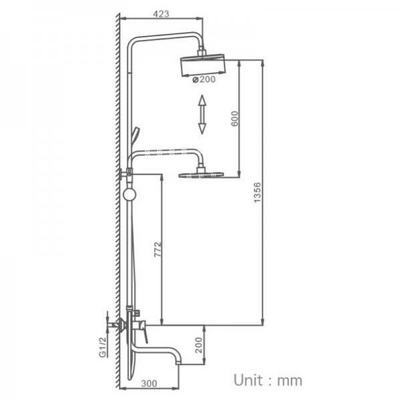 Душевая система Frap H29 F2429 черный матовый