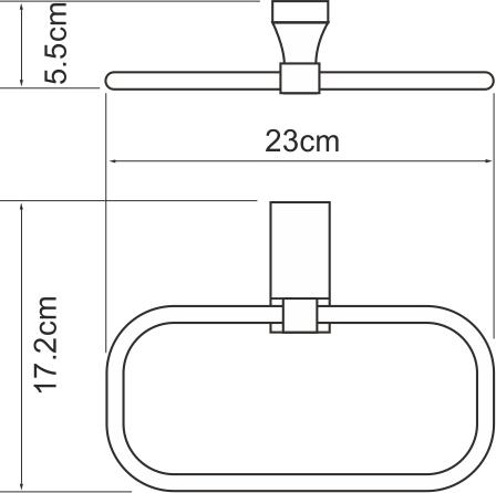 Полотенцедержатель 23 см WasserKRAFT Abens K-3260, черный матовый