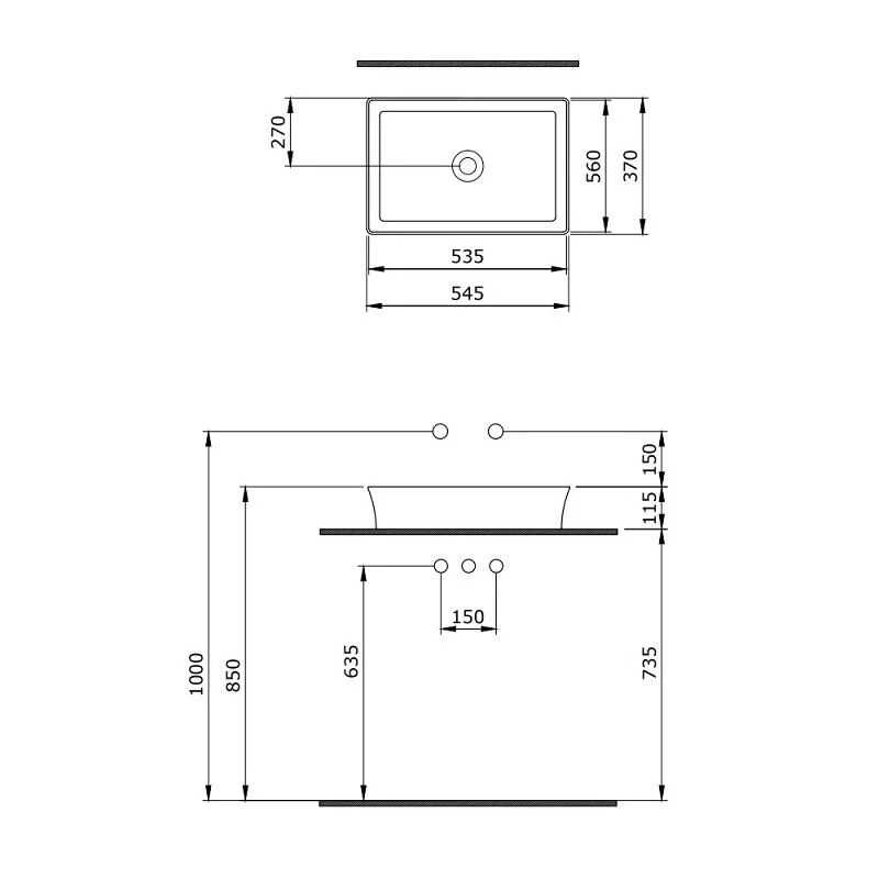 Раковина накладная Berges Ego SL 181009 белый