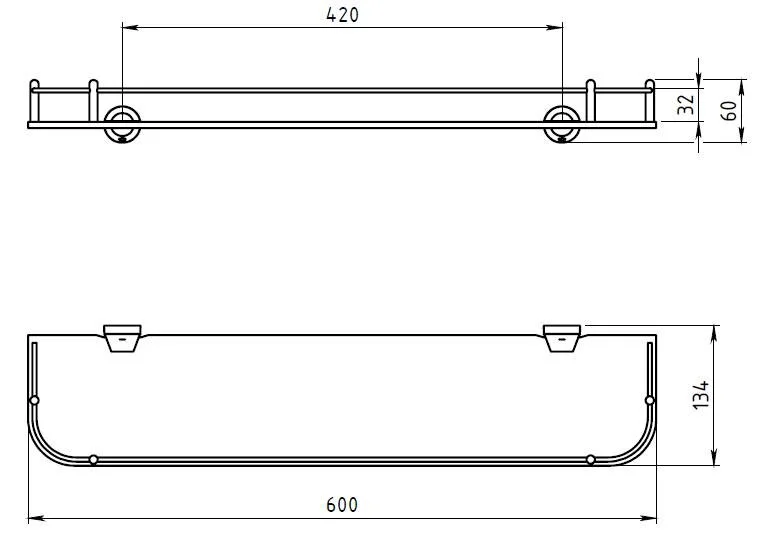 Полка Novaservis Novatorre 3 6353.0 хром