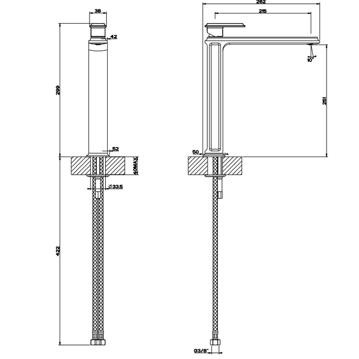 Смеситель для раковины Gessi Eleganza 46004#031, хром