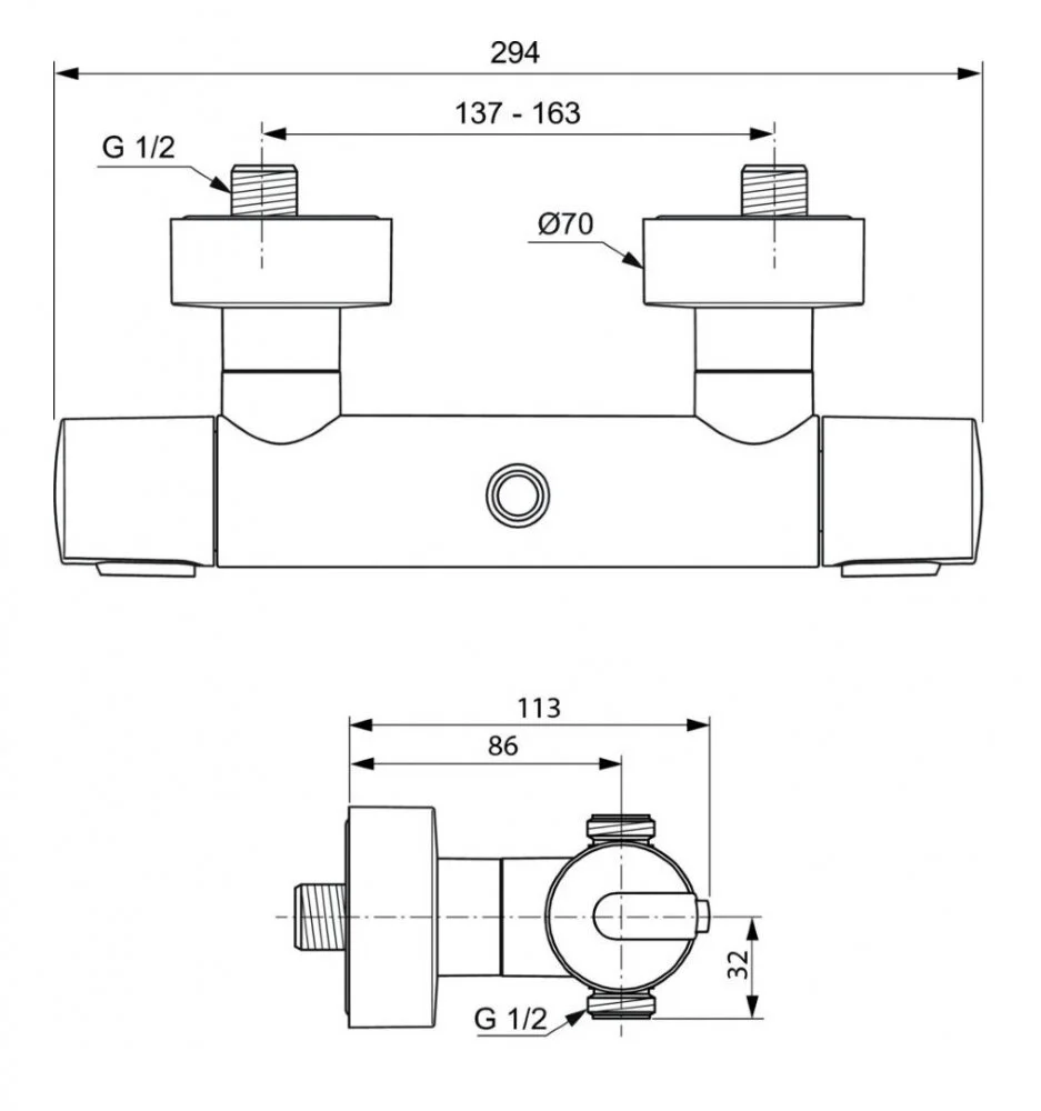 Смеситель для душа Ideal Standard Ceratherm A4639AA хром