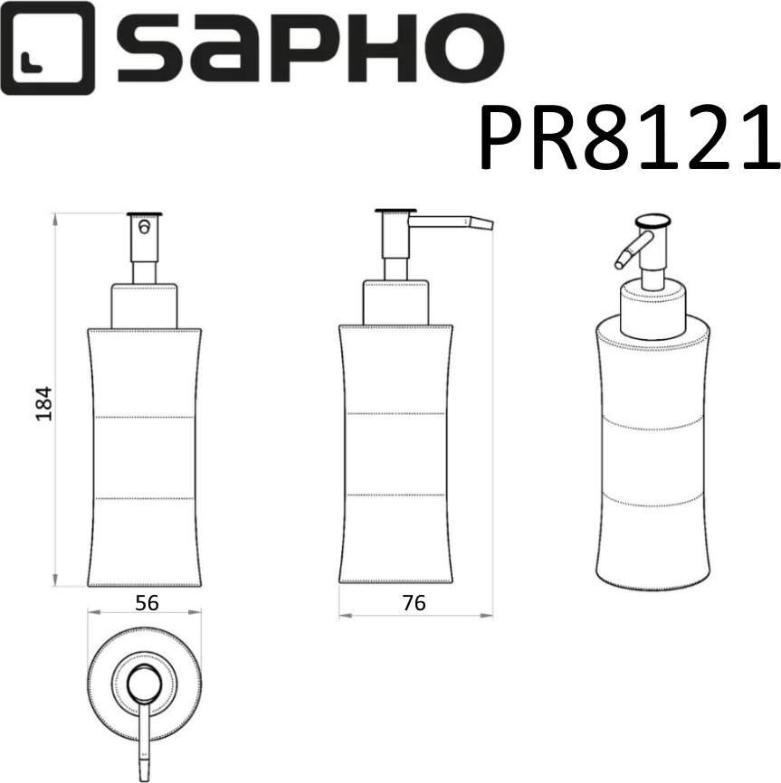 Дозатор жидкого мыла Sapho Simple Line PR8121, хром