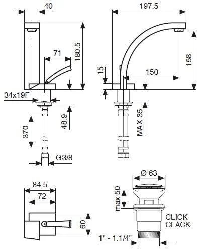 Смеситель для раковины Emmevi Antef 42003CR хром