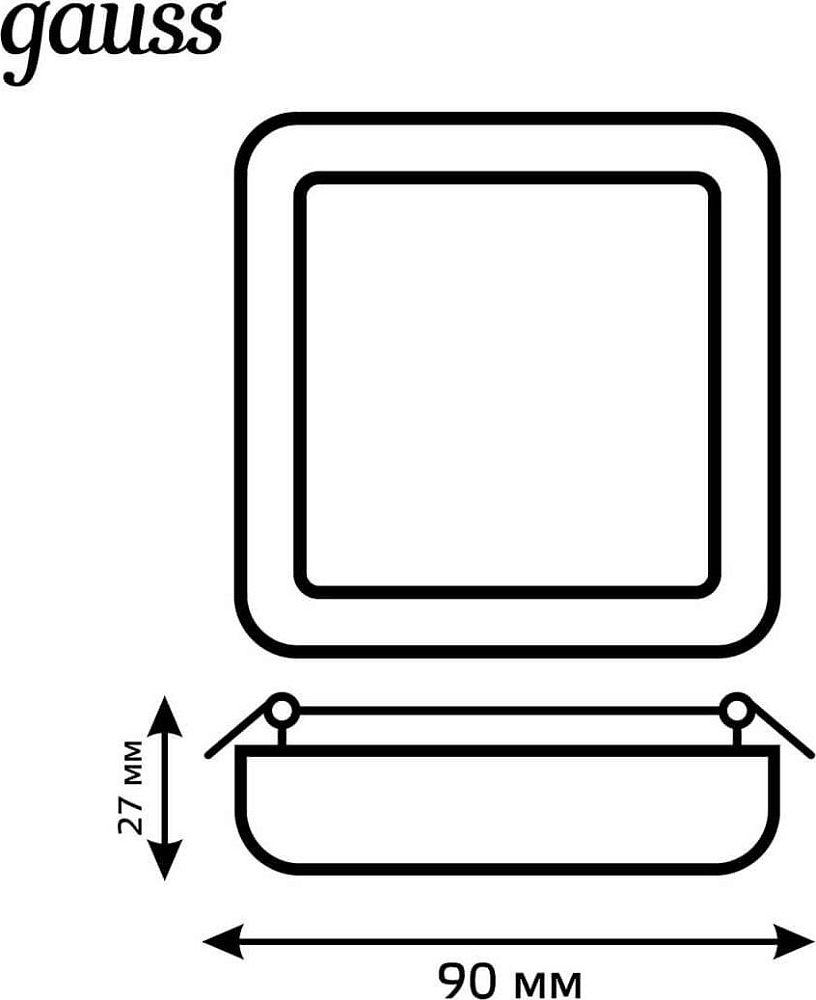 Встраиваемый светодиодный светильник Gauss Frameless 968511209