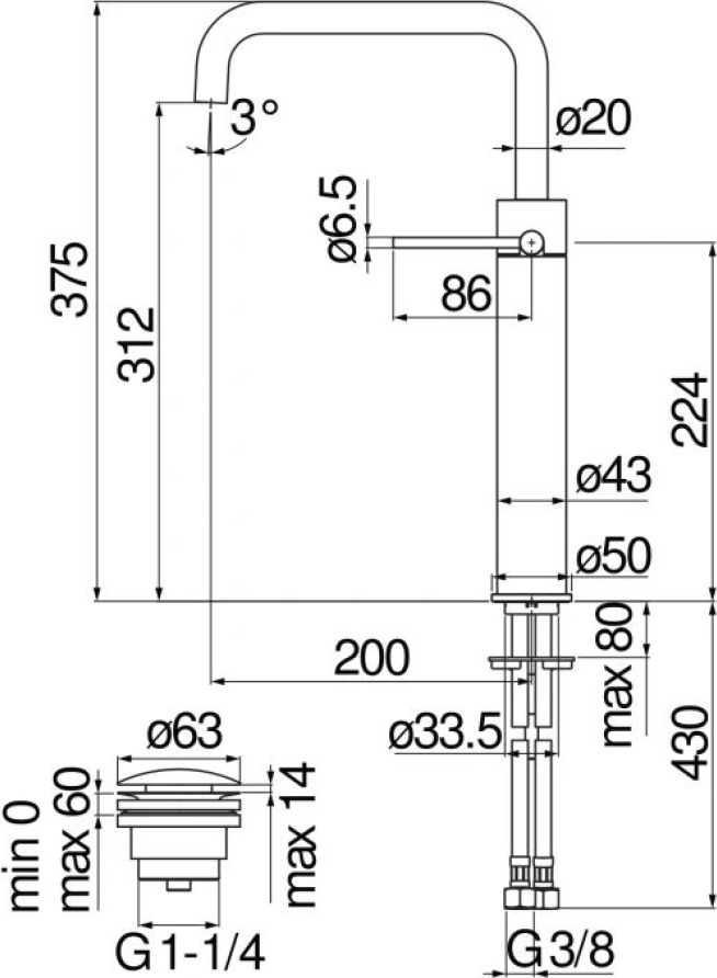 Смеситель для раковины Nobili Velis VE125158/2CR, хром