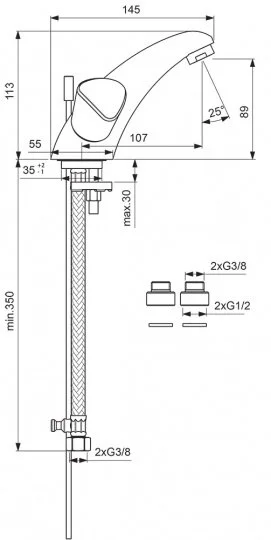 Смеситель для раковины Vidima Seva Trio BA102AA хром