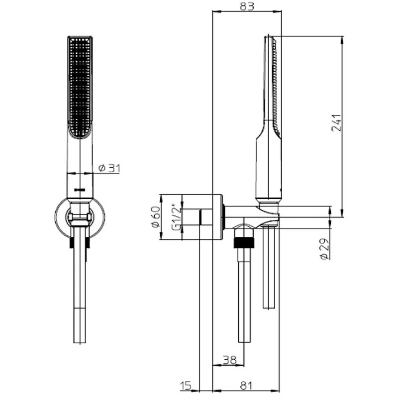 Душевой гарнитур Bossini Apice CE3004C.073 черный