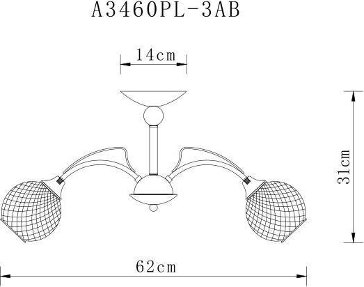 Потолочная люстра Arte Lamp Willow A3461PL-3AB