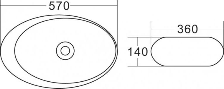 Раковина накладная 57 см Belbagno BB1396