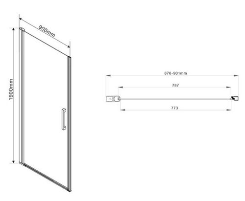 Душевая дверь Vincea Orta VPP-1O900CLB 90x190 см, черный, стекло прозрачное