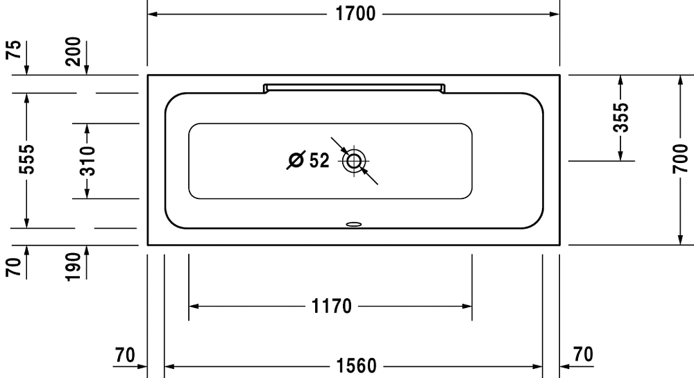 Акриловая ванна Duravit Durastyle 170x70 700295