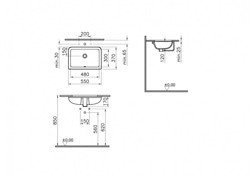 Раковина VitrA S20 7475B003-0618 белый