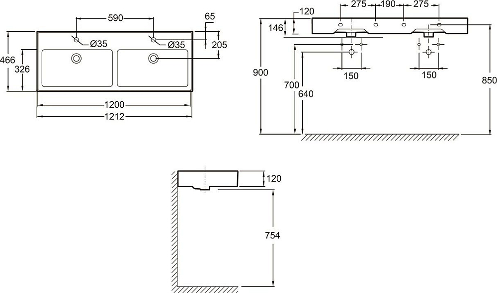 Раковина Jacob Delafon Vivienne 120 EXBL112-00, белый