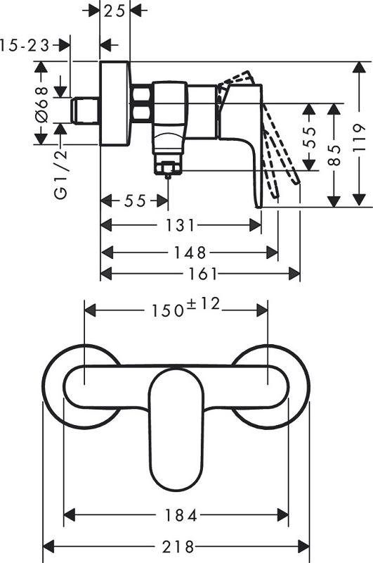 Смеситель для душа Hansgrohe Rebris S 72643000, хром