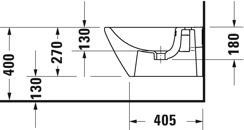 Подвесное биде Duravit D-Neo 2294150000, белый