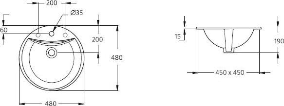 Раковина 48 см Ideal Standard Skanitet W500301