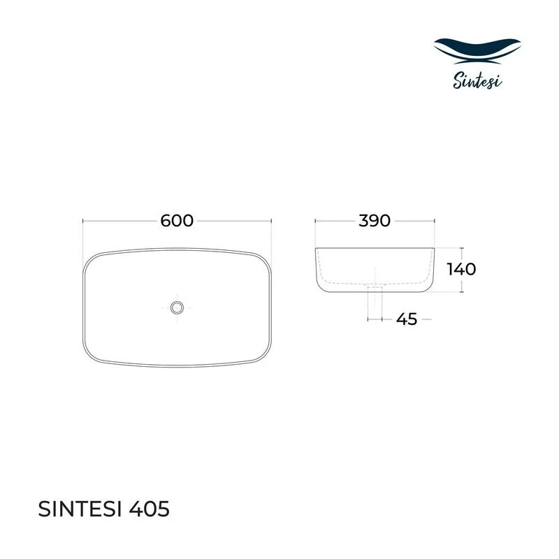 Раковина накладная Sintesi SIN-LVB-APP-405 белый