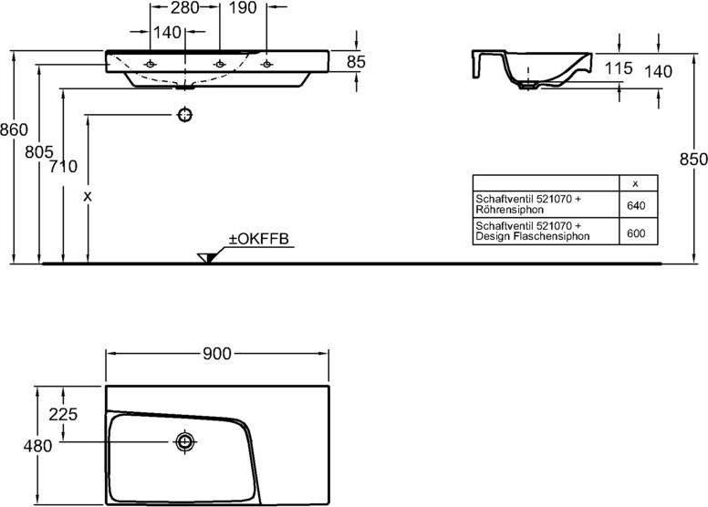 Раковина 90 см Geberit (Keramag) Xeno2 127193000, белый