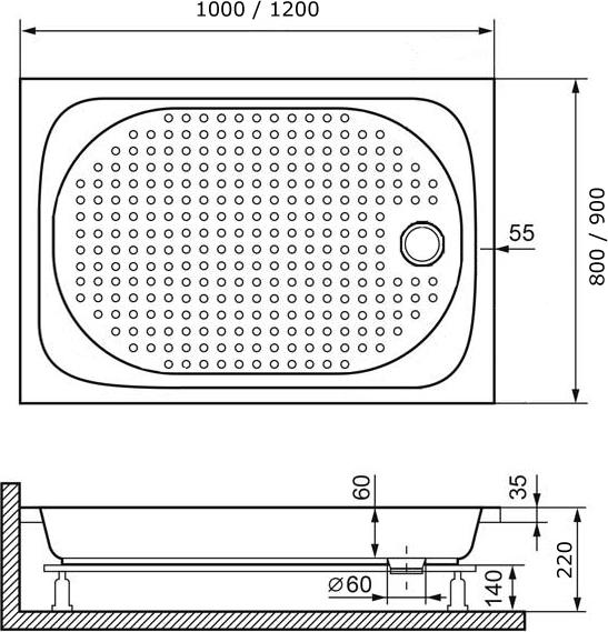 Душевой поддон RGW LUX/TN 16180292-21 90x120 см, белый