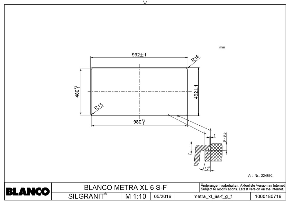 Кухонная мойка Blanco Metra XL 6 S-F 519150 антрацит