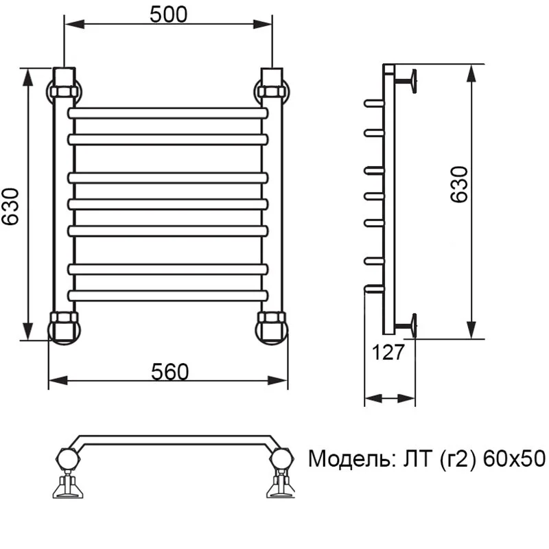 Полотенцесушитель водяной Ника Trapezium ЛТ Г2 60/50 хром