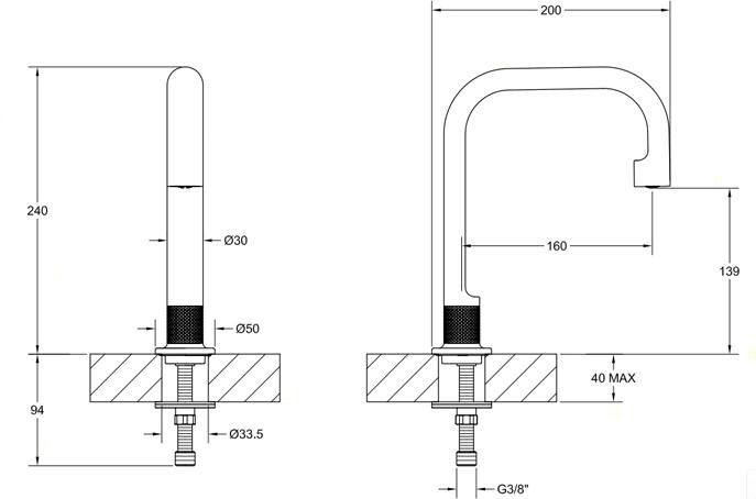 Излив для ванны Gessi Inciso 58093#149, finox