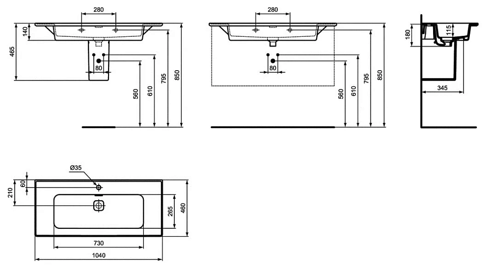 Раковина Ideal Standard Strada II T300401 белый