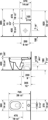 Подвесной унитаз Duravit Starck-3 Rimless 2527090000 безободковый