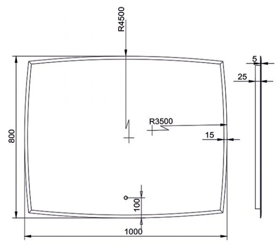 Зеркало Gair Fuji MRM0160 белый