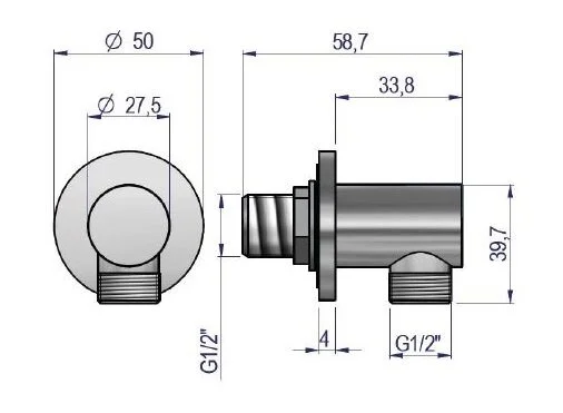 Шланговое подключение  AQG 19RST0125 хром