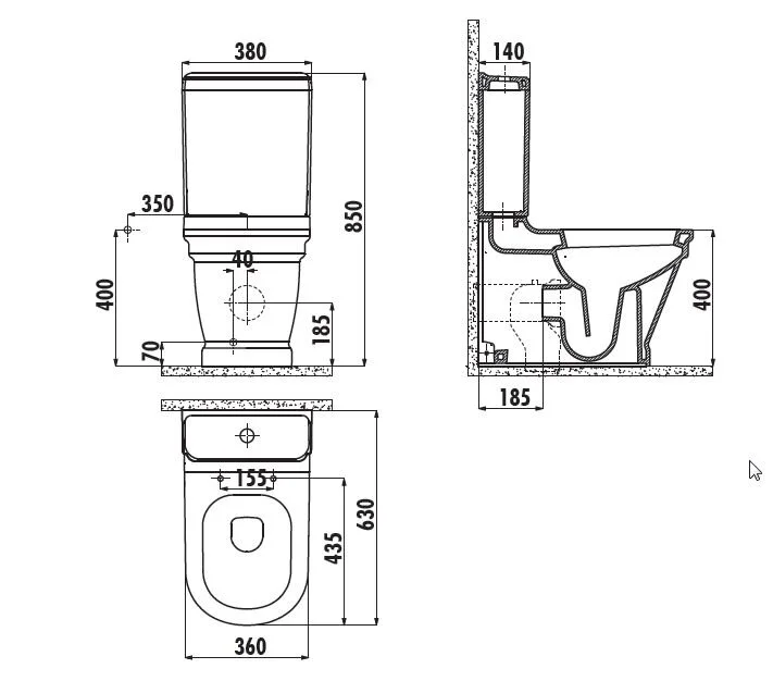 Напольный унитаз Creavit Antik AN361/AN410/IT5030