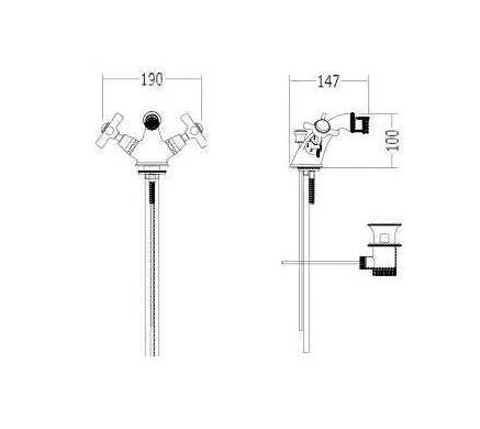 Смеситель для биде Devon&Devon Austin UTAU920 золото