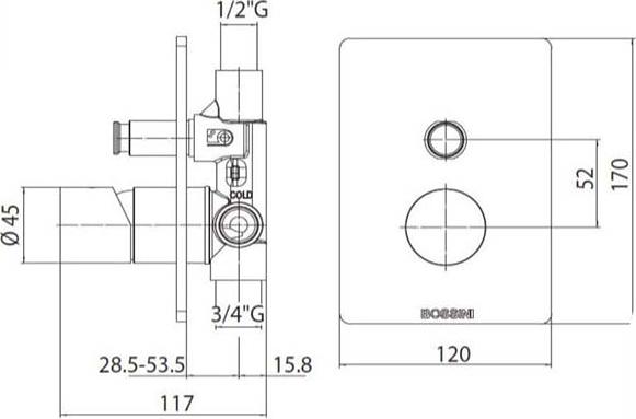 Смеситель для душа Bossini Oki Z00006.073, черный матовый