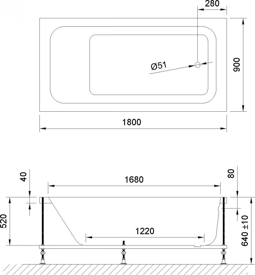 Акриловая ванна Royal Bath Accord 180х90 см RB627100CO с гидромассажем