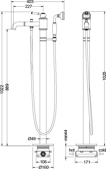 Смеситель Timo Arisa 5300/02Y-CR для ванны с душем