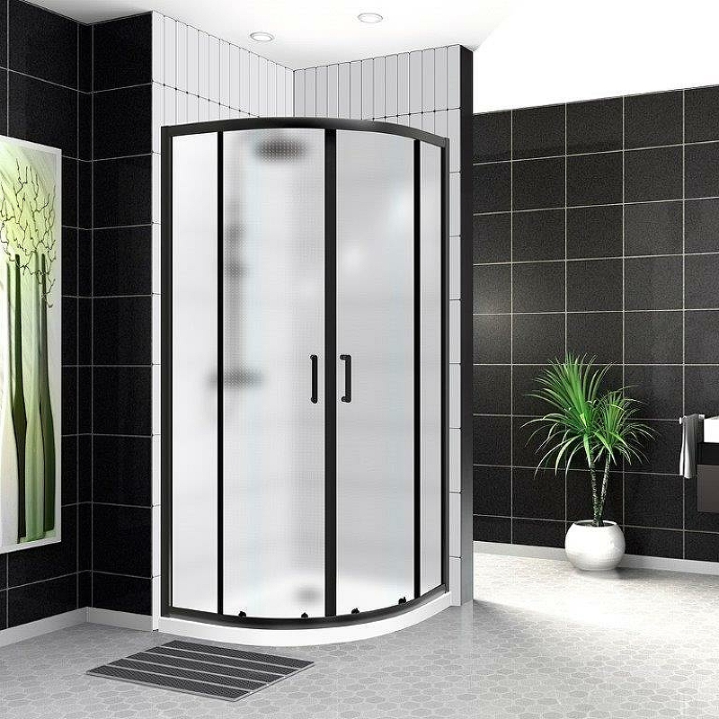 Душевой уголок с раздвижными дверьми 89.5x195 см BelBagno Uno UNO-195-R-2-90-P-NERO