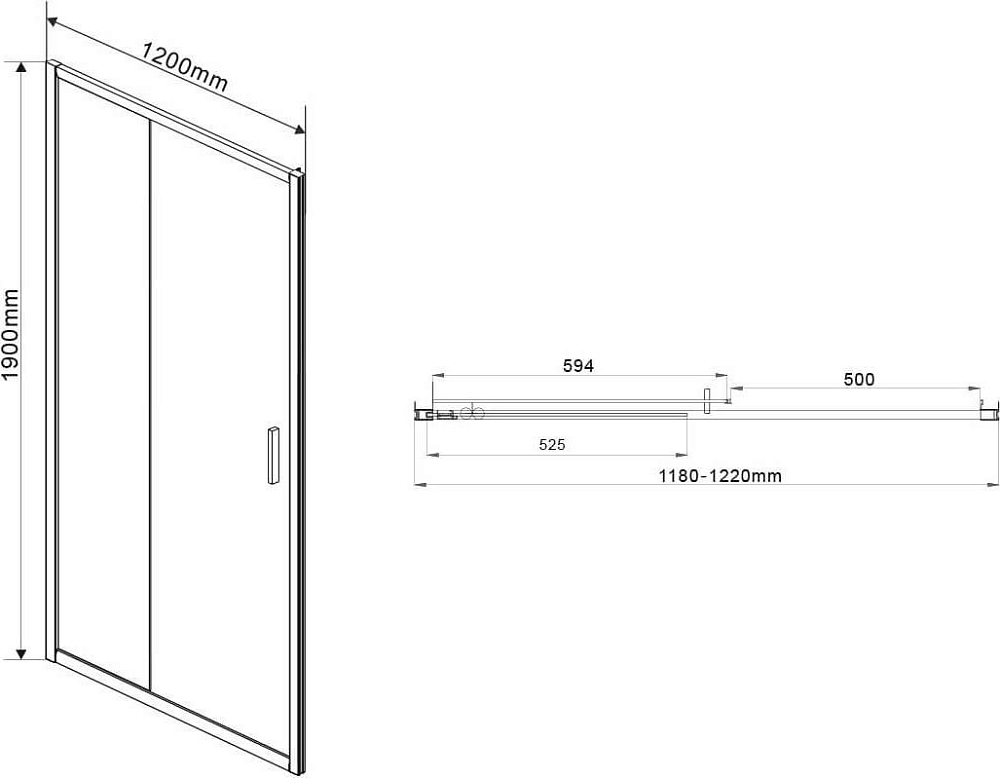 Душевая дверь Vincea Garda VDS-1G120CH, стекло шиншилла, хром