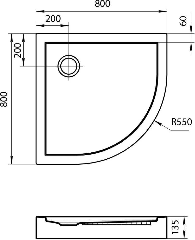 Поддон для душа Santek Палермо 1WH302477 80х80, с сифоном