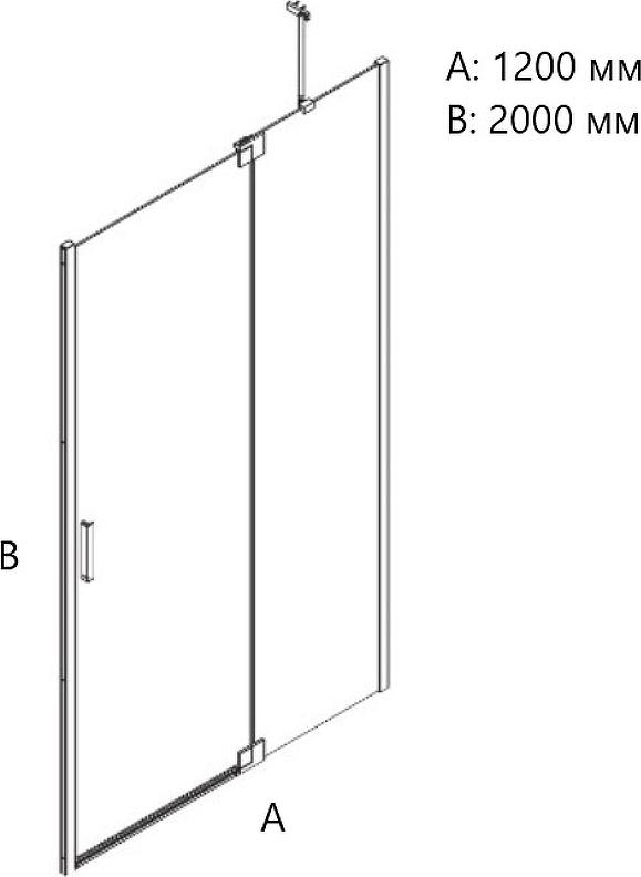 Душевая дверь Creto Tenta 120x200 см 123-WTW-120-C-CH-8, стекло прозрачное профиль хром